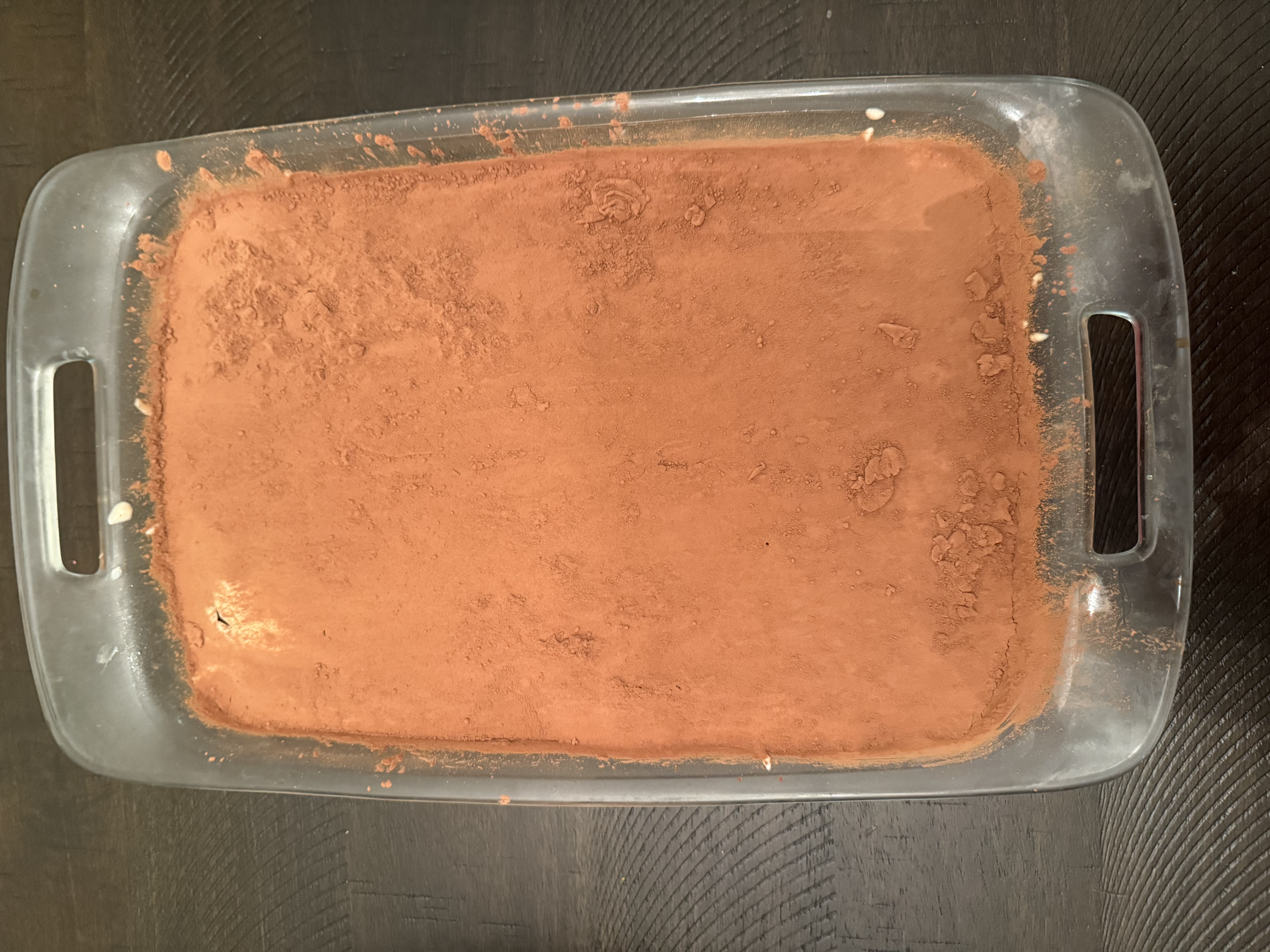 Overhead view of homemade tiramisu